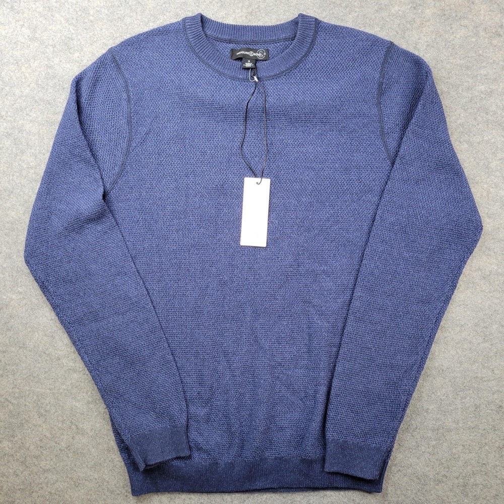 Treasure‎ & Bond Mens Small Blue 100% Cotton Crewneck Knit Pullover Sweater